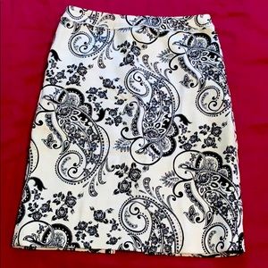 Black and white patterned skirt